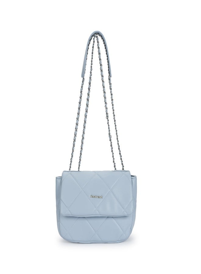 Fastrack Quilted Sling Bag for Women | Faux Leather Crossbody with Chain Strap, Magnetic Flap, Zipper Closure, Inner Organizer Pockets | Compact Everyday Sling for College, Errands, Brunch Outings - Image 1